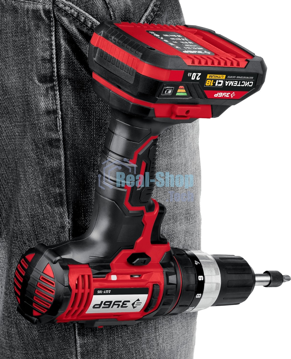 Дрель-шуруповерт аккумуляторная Зубр ДШЛ-185-22, Аккумуляторная, 18В, 2 АКБ, Кейс