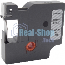 Картридж ленточный Cactus CS-D1-40910 9мм, черный шрифт, прозрачный фон, 7м для DYMO LM 160, 210D, 280, PnP, 420P, 500 TS; Rhino Pro 6000, 5200, 4200