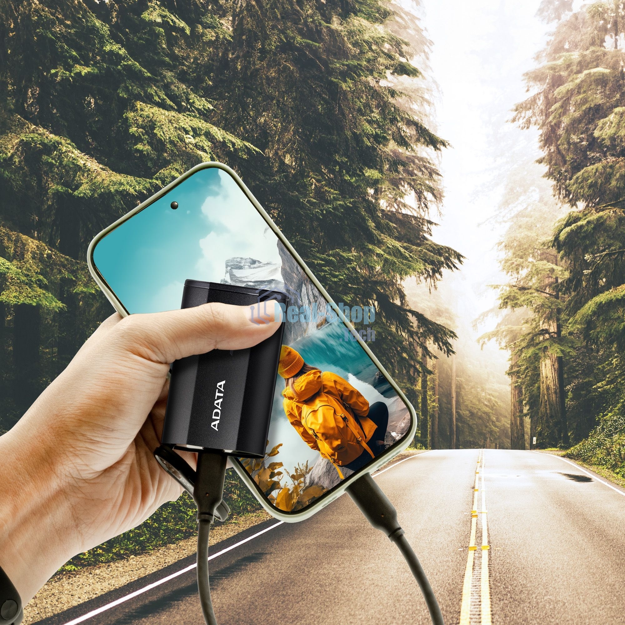 Внешний SSD ADATA SD810, 1TB, USB 3.2 Gen 2x2 Type-C, R/W 2000/2000, черный