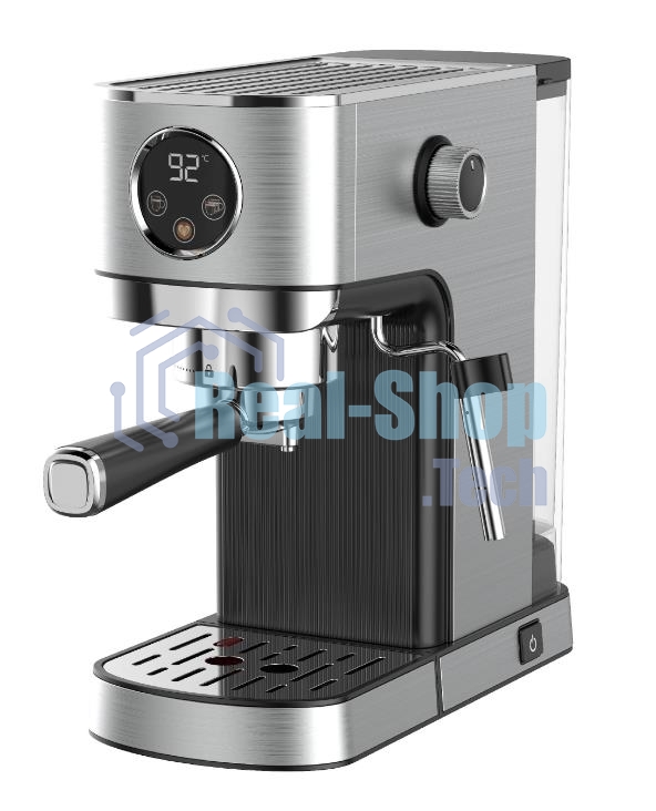 Кофеварка рожковая Korting KCM 1001 EX нержавеющая сталь, молотый, 1.2 л, 1350 Вт, 20 бар