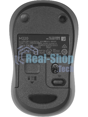 Мышь беспроводная Logitech M220 SILENT черный/серый, 1000 dpi, радиоканал, USB, кнопки - 3