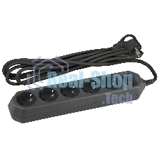 Сетевой фильтр ЭРА USF-5es-1.5m-B, 1.5 м, черный