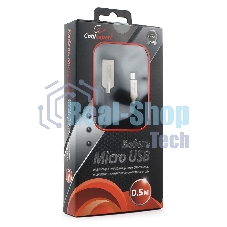 Кабель USB2.0 Cablexpert CC-P-mUSB02Bk-0.5M, AM/microB, серия Platinum, длина 0.5м, черный, блистер