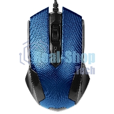 Мышь проводная Qumo Office M14 синий, 1000 dpi, USB, кнопки - 3