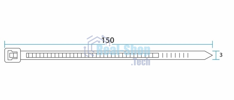 Хомут-стяжка кабельная нейлоновая Rexant 150 x2,5 мм, черная, упаковка 100 шт.
