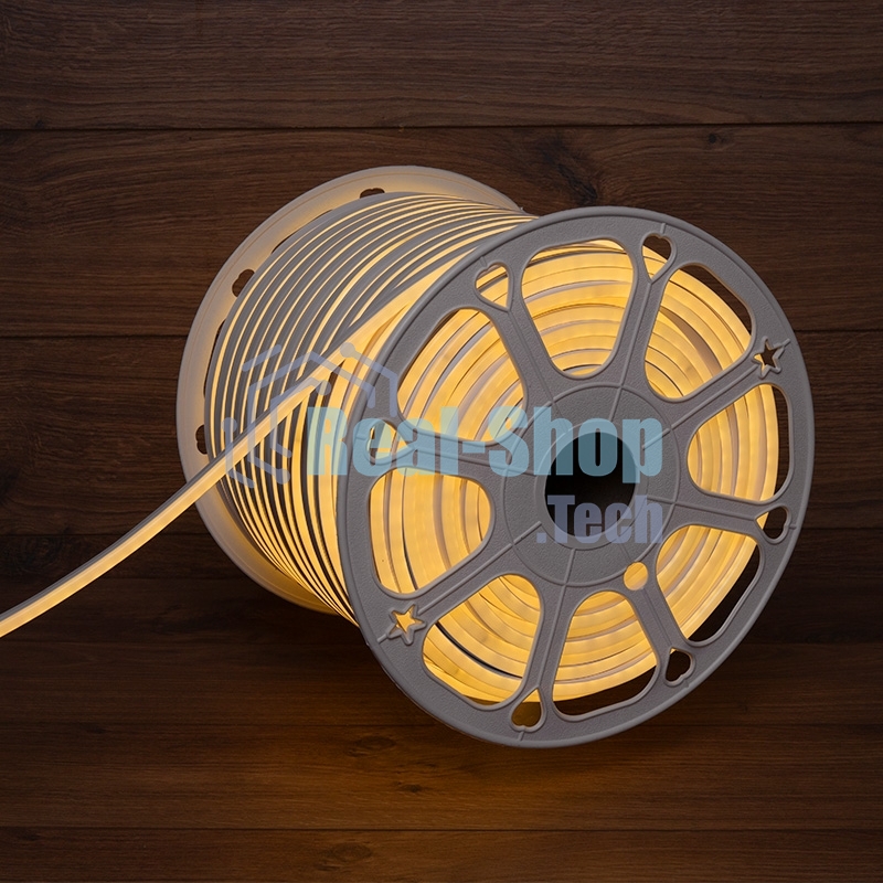 Гибкий неон Neon-night LED SMD 8х16 мм, двухсторонний, теплый белый, 120 LED/м, бухта 100 м