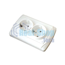 Розетка 2-м СП Маргарита 16А с заземл. бел. UNIVersal М0128