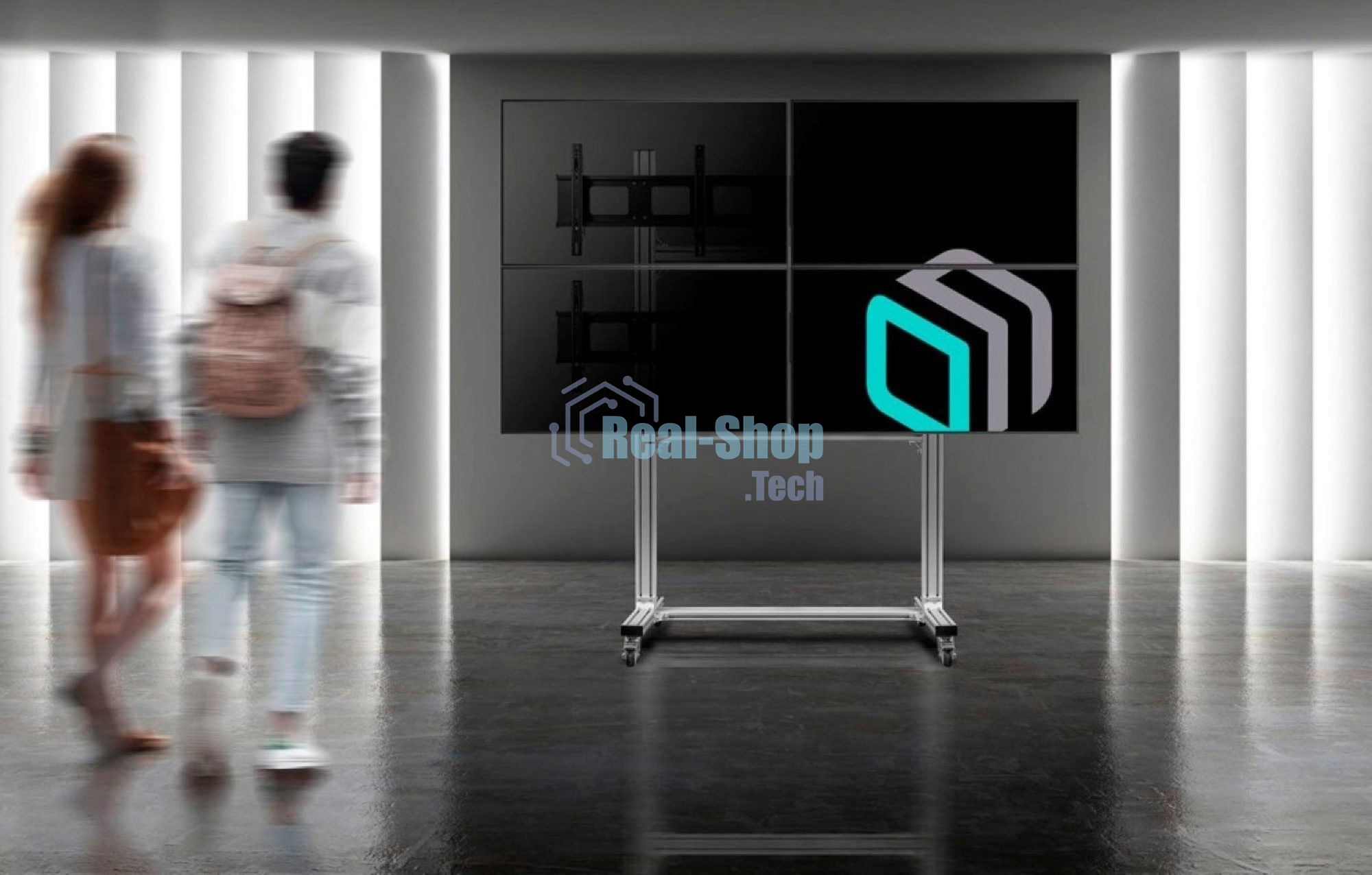 Напольный мобильный стенд ONKRON FSPRO2L-22 для видеостен 2х2 4 x 40”- 50