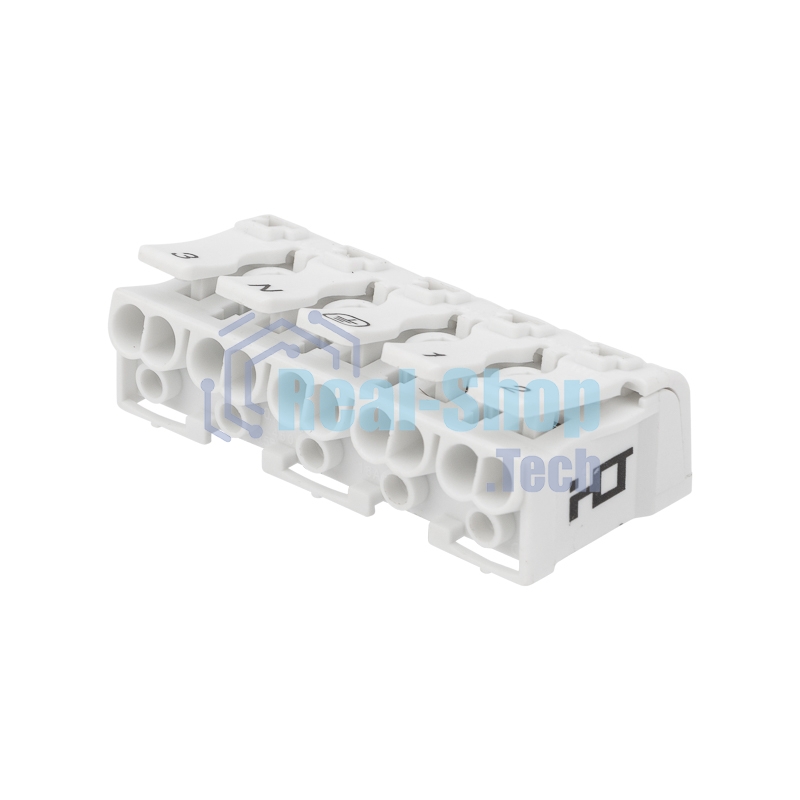 Клемма пружинная соединительная Rexant КСП 5-полюсная с монтажными ножками (50 шт./уп.)