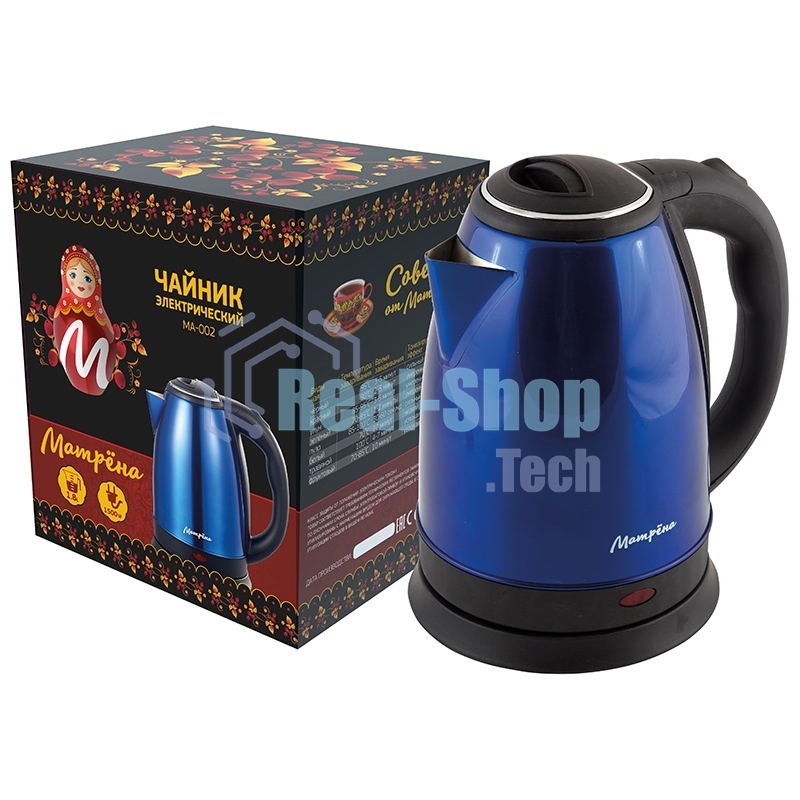 Чайник Матрена MA-002 электрический (1,8 л) стальной синий