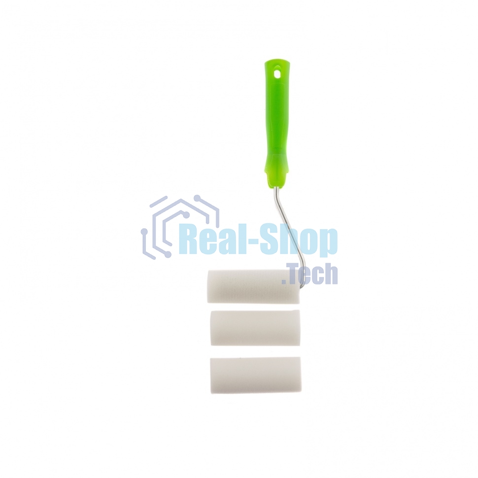 Набор Сибртех: валик Поролон с ручкой + 2 шубки, 100 мм, D - 42 мм, D ручки - 6 мм