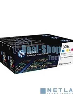 Картридж лазерный набор HP CF370AM № 305A голубой/пурпурный/желтый CLJ M451 (CE411A+CE412A+CE413A)