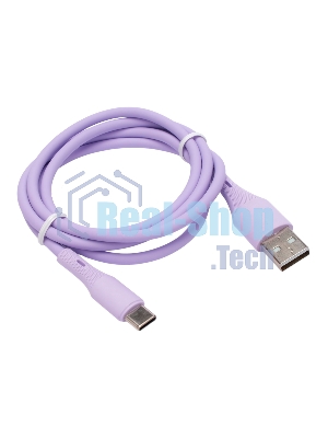Кабель USB2.0 Cablexpert CC-USB2S-AMCM-1M-V AM/Type-C, 3А, 18Вт, QC3.0, силиконовый, медь, 1м, фиолетовый, пакет