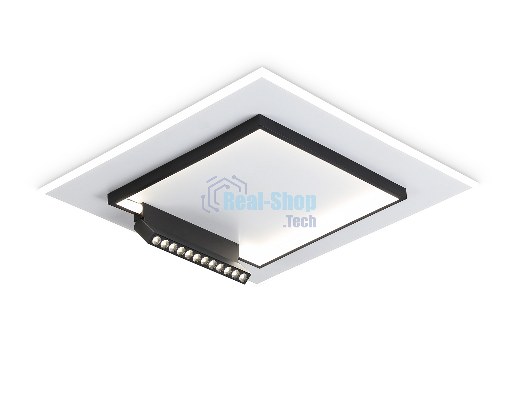 Светильник Ambrella light FL51455/1+1 WH/BK белый/черный 72W 3000K-6400K+4200K 500*500*80 (ПДУ РАДИО 2.4G)