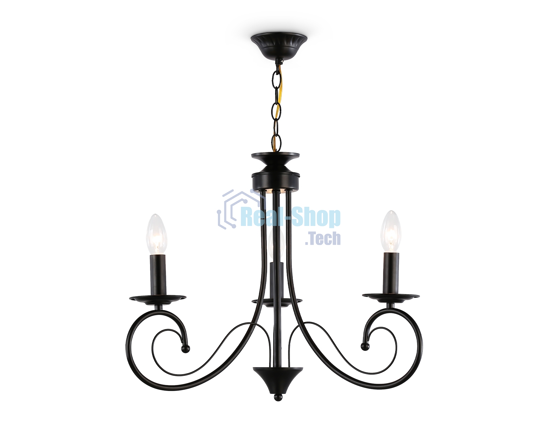 Светильник Ambrella light TR9606/3 BK черный E14/3 max 40W D560*650