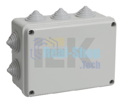 Коробка КМ41241 распаячная IEK UKO10-150-110-070-K41-44 для о/п 150х110х70 мм IP44 (RAL7035, 10 гермовводов)
