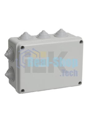 Коробка КМ41241 распаячная IEK UKO10-150-110-070-K41-44 для о/п 150х110х70 мм IP44 (RAL7035, 10 гермовводов)