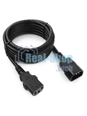 Кабель питания сист.блок-монитор Cablexpert PC-189-1-3M, 3м, C13-C14, 3x1кв.мм., черный, с заземлением