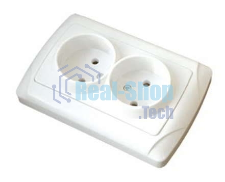 Розетка 2-м СП Маргарита 16А IP20 бел. Universal М0102