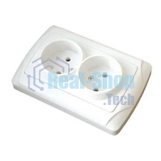 Розетка 2-м СП Маргарита 16А IP20 бел. Universal М0102