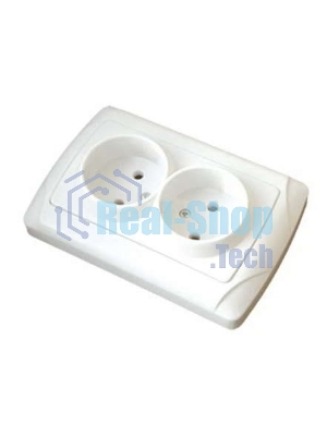 Розетка 2-м СП Маргарита 16А IP20 бел. Universal М0102