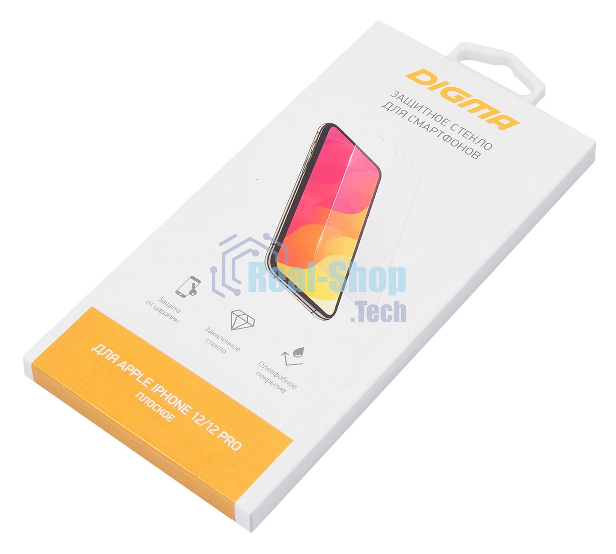 Защитное стекло для экрана Digma для Apple iPhone 12/12 Pro прозрачный