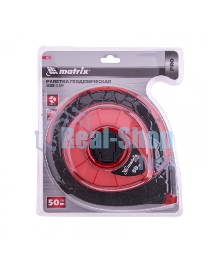 Рулетка геодезическая Matrix 50 м х 15 мм, закр. корп., фибергласс. лента, двухст. шкала, PRO