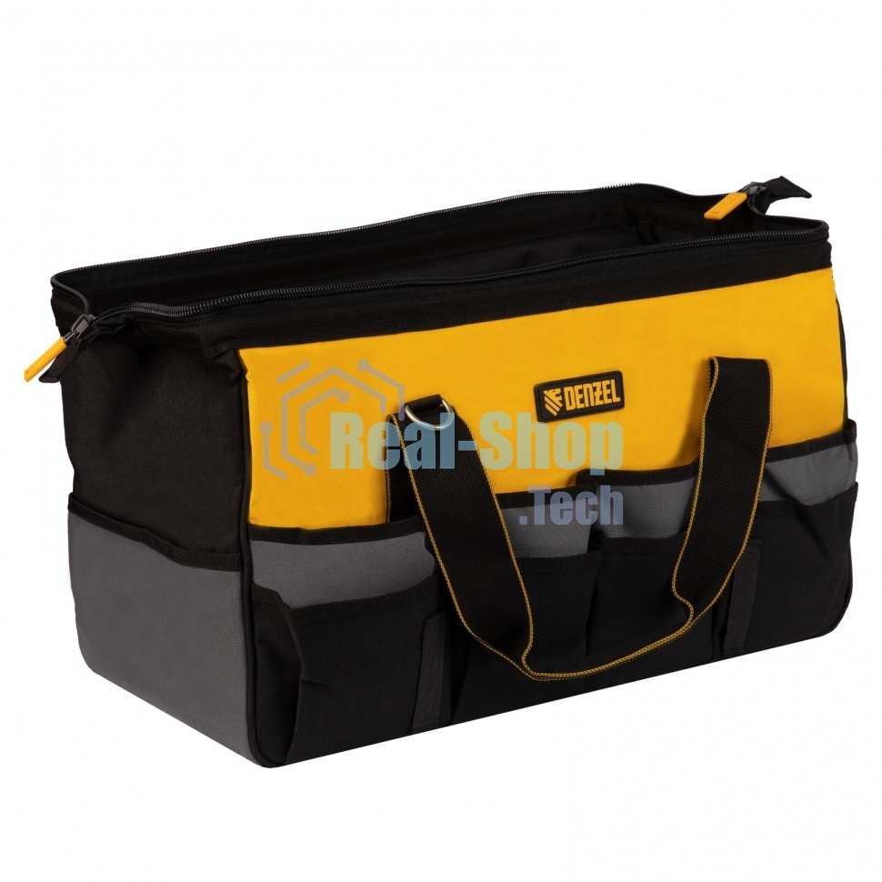 Сумка для инструмента Denzel 500х245х300 мм, 20 карман., съемный органайз. 10 карман., наплеч. рем.