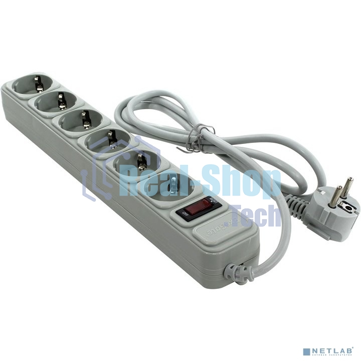 Сетевой фильтр ExeGate EX266865RUS SP-6-1.5G (6 розеток, 1.5 м, евровилка, светло-серый)