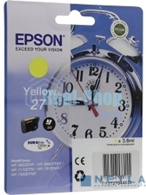 Картридж струйный Epson T2704 (C13T27044022/C13T27044020) желтый, 300 стр., для WF7110/7610/7620 (300стр.)