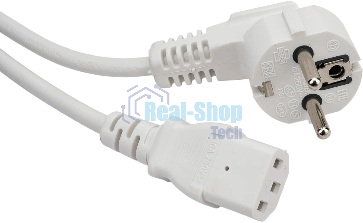 Шнур питания Lanmaster LAN-PP13/SHA-1.0-WH C13-Schuko проводник.:3x0.75мм2 1м 220В 10А белый