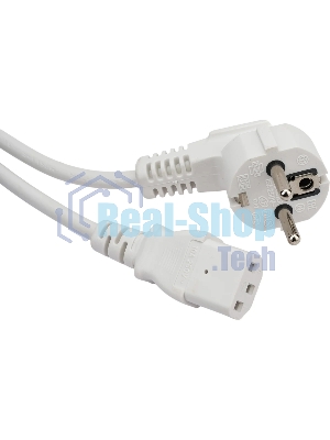 Шнур питания Lanmaster LAN-PP13/SHA-1.0-WH C13-Schuko проводник.:3x0.75мм2 1м 220В 10А белый