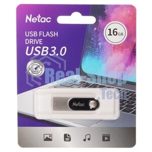Флешка USB Netac U278 (NT03U278N-016G-32PN), 16Gb, USB 3.0, R/W 90/45, серебристый/черный