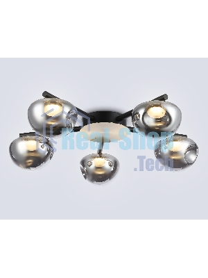 Светильник Ambrella light LH12009/5 BK/GD/SM черный/золото/дымчатый 30W 3000K D790*180