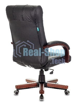 Кресло Бюрократ KB-10WALNUT/B/LEATH черный, кожа