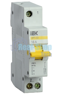 Выключатель-разъединитель трехпозиционный 1п ВРТ-63 16А ИЭК MPR10-1-016