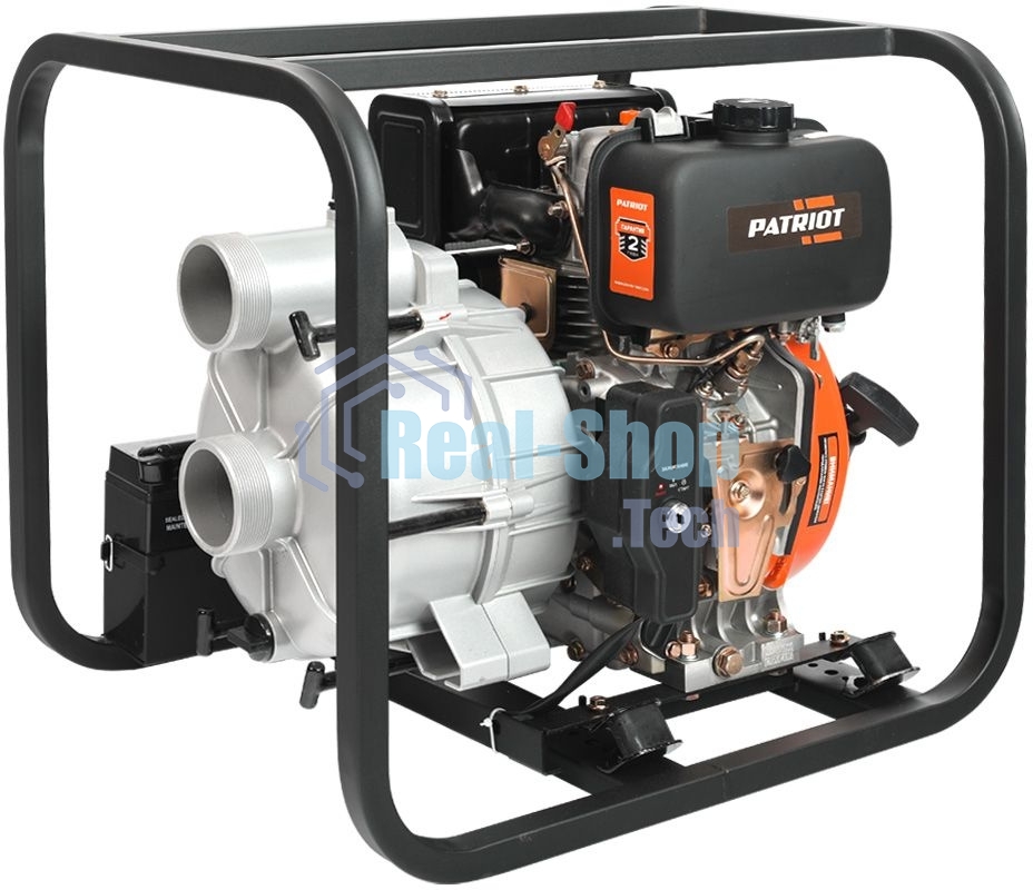 Мотопомпа PATRIOT MPD 3072 SFE4т дизель 296см3 5.7лс 75м3/ч 1200л/м глуб.8м напор25м 3'' бак3.5л