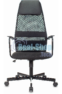 Кресло компьютерное Бюрократ KB-5M TW-01 3C11 черный, сетка/ткань, с подголов. крестовина металл черный
