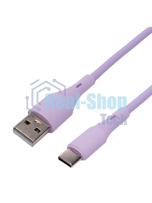 Кабель USB2.0 Cablexpert CC-USB2S-AMCM-1M-V AM/Type-C, 3А, 18Вт, QC3.0, силиконовый, медь, 1м, фиолетовый, пакет