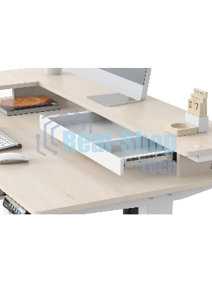 Стол для компьютера Cactus CS-EDL-DWT столешница ДСП светлый дуб каркас белый 120x71x60см