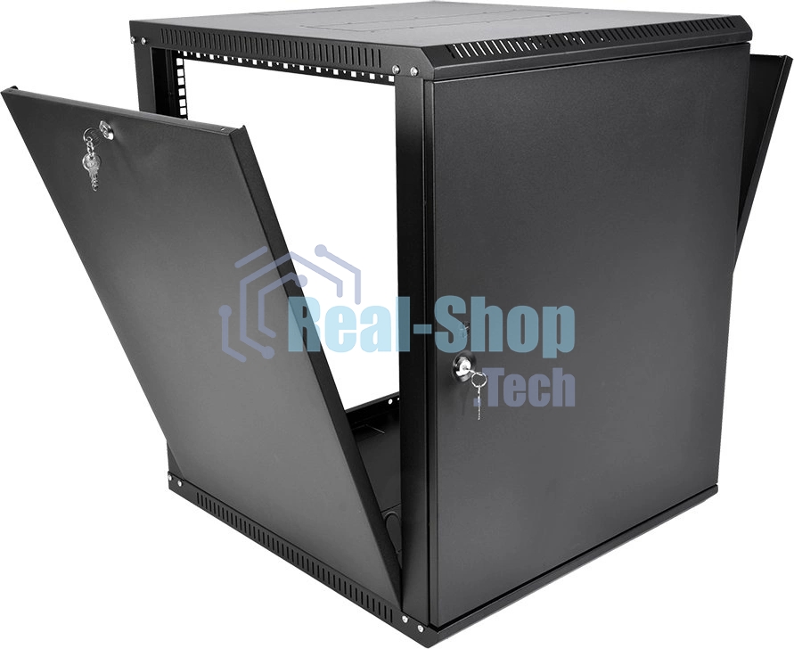 Шкаф телекоммуникационный настенный разборный ЦМО ЭКОНОМ 18U (600 520) дверь металл, черный