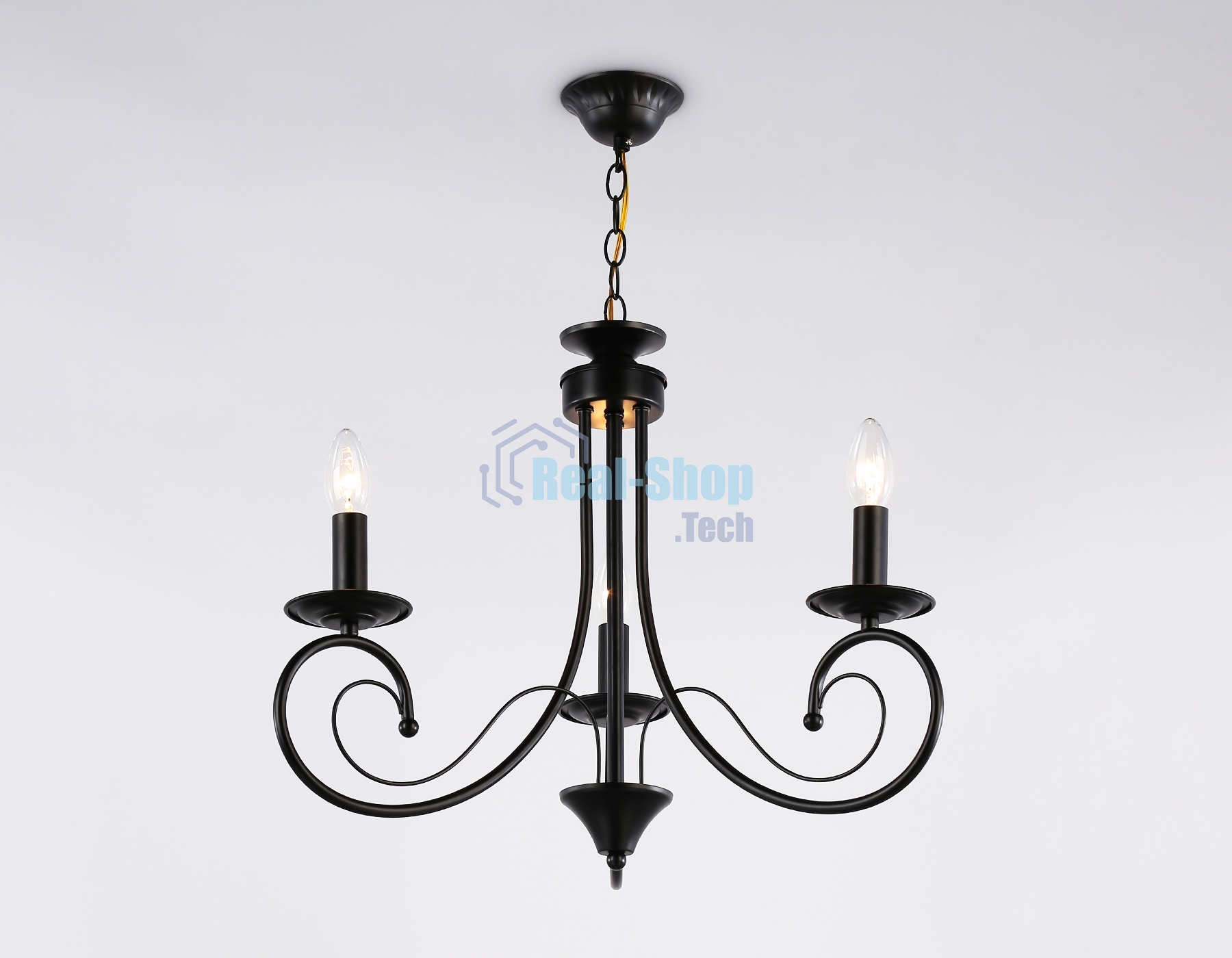 Светильник Ambrella light TR9606/3 BK черный E14/3 max 40W D560*650
