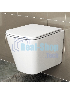 Комплект BAU 6 в 1: усиленная инсталляция BAU IDEAL, унитаз подвесной безободковый Bau Stil 51х35, сиденье дюропласт микролифт, клавиша BAU Round, черная матовая