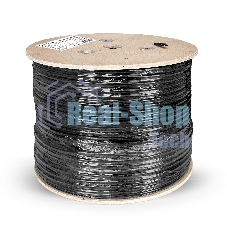 Кабель ExeGate UTP4-C5e-CCA-S24-SW-OUT-PE-BK-305 UTP 4 пары кат.5e CCA, 0.5мм (24AWG), внешн., с тросом, 305м, черн., PE