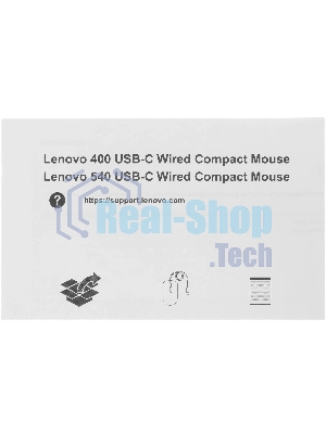 Мышь проводная Lenovo 540 светло-серый, 2400 dpi, USB-C, кнопки - 4