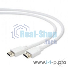 Кабель Cablexpert HDMI CC-HDMI4-W-1M, 19M/19M, v2.0, медь, позол.разъемы, экран, 1м, белый, пакет