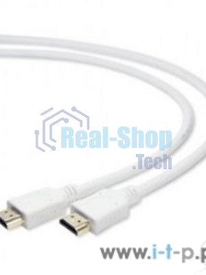 Кабель Cablexpert HDMI CC-HDMI4-W-1M, 19M/19M, v2.0, медь, позол.разъемы, экран, 1м, белый, пакет