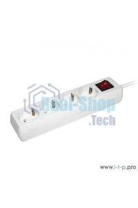 Удлинитель WYP10-16-04-03-ZK-N У04К-выкл. 4 места 2 Р + P Е/3метра 3х1 мм2 16А/250 IEK