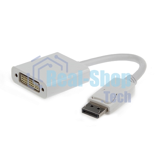 Переходник DisplayPort - DVI Cablexpert A-DPM-DVIF-002-W, 20M/19F, белый, пакет