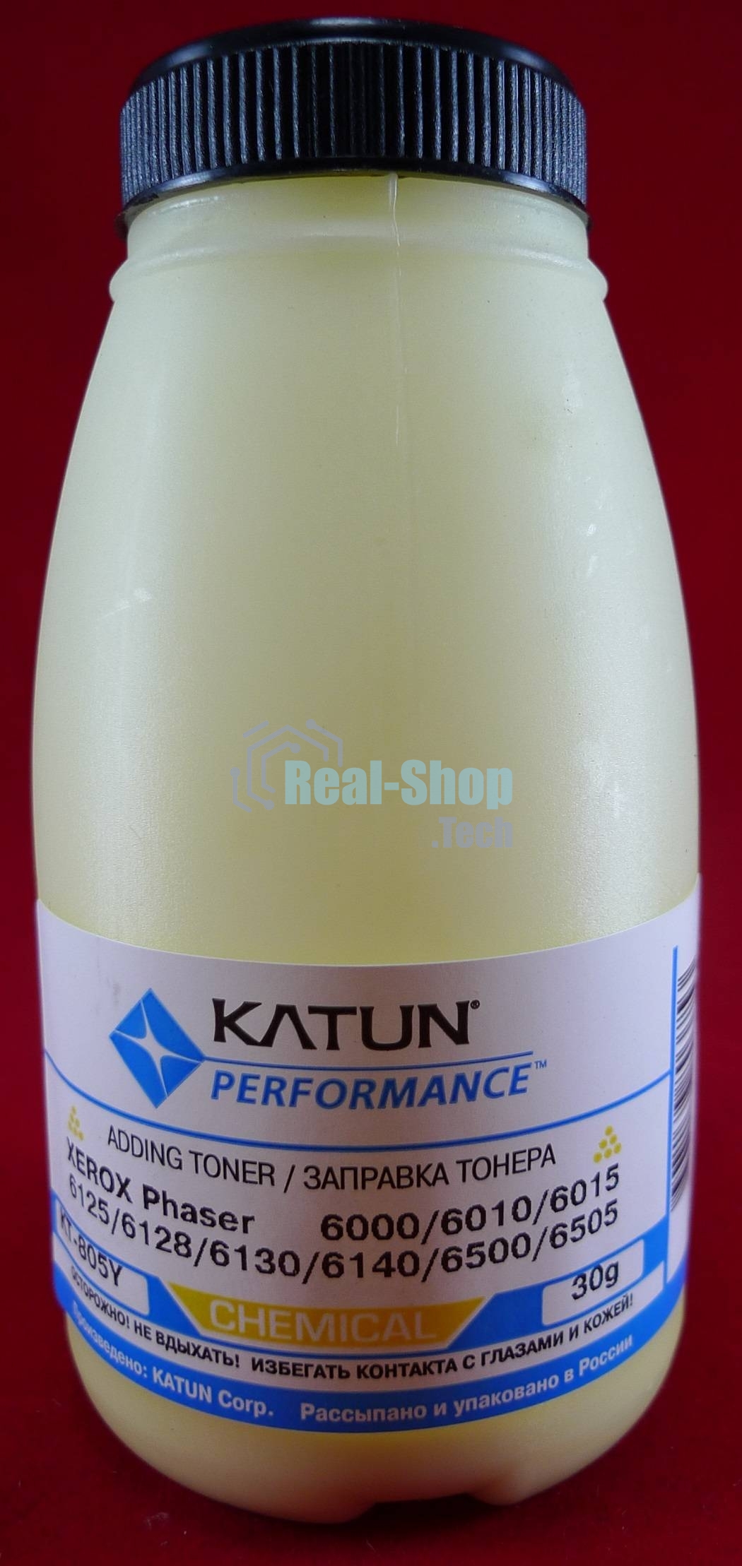 Тонер Xerox Phaser 6000/6010/6015/6125/6128/6130/6140/6500/6505Yellow, химический (фл.30г.) Katun фас. России